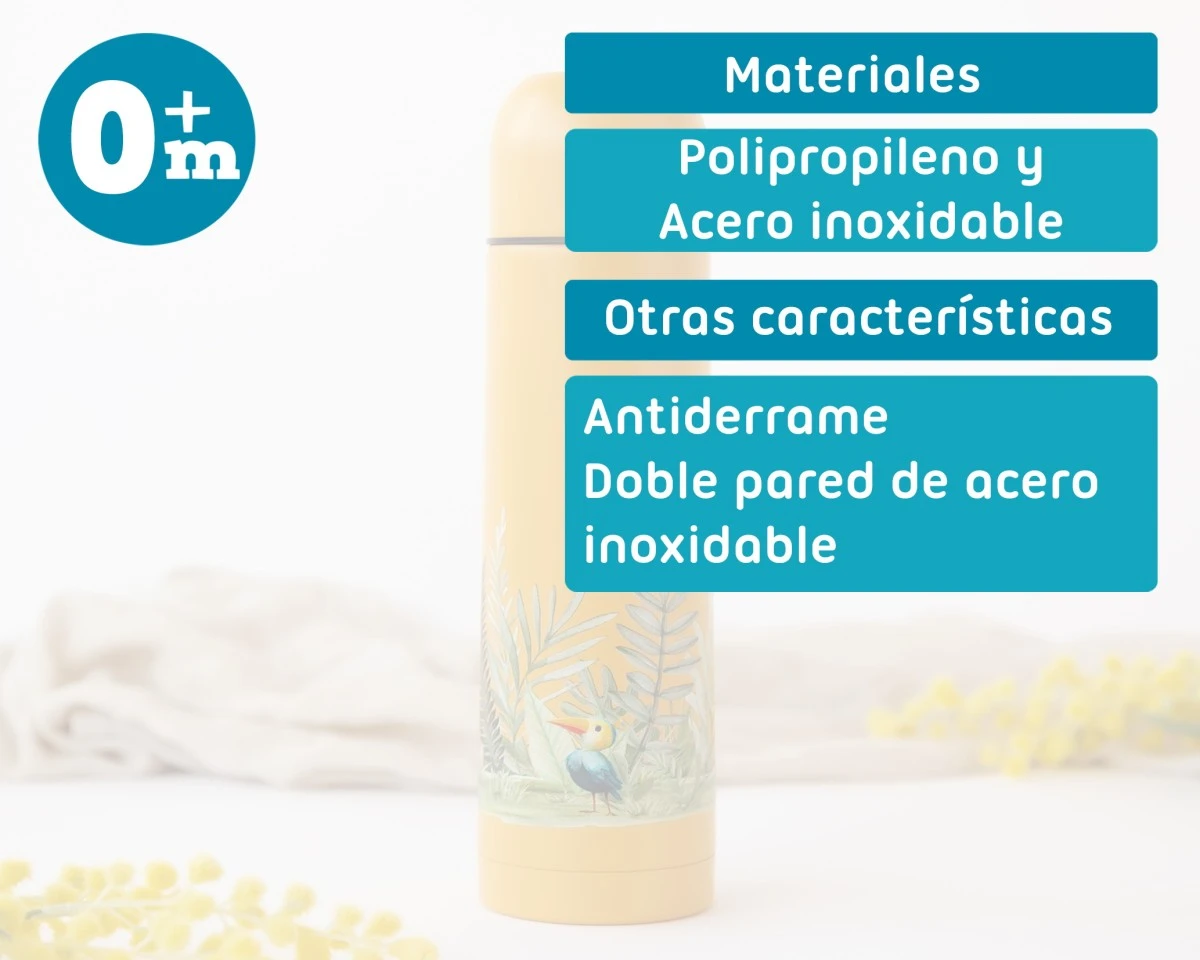Termo para Líquidos 500 ml.  Mostaza Kiokids